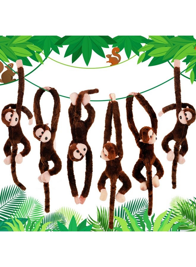 Hungdao 6 Packs Hanging Monkey Stuffed Animal Monkey Toy With Hook And Loop Fasteners Hands Stuffed Monkey Plush Toys For Kids (24 Inch)  - Image 1