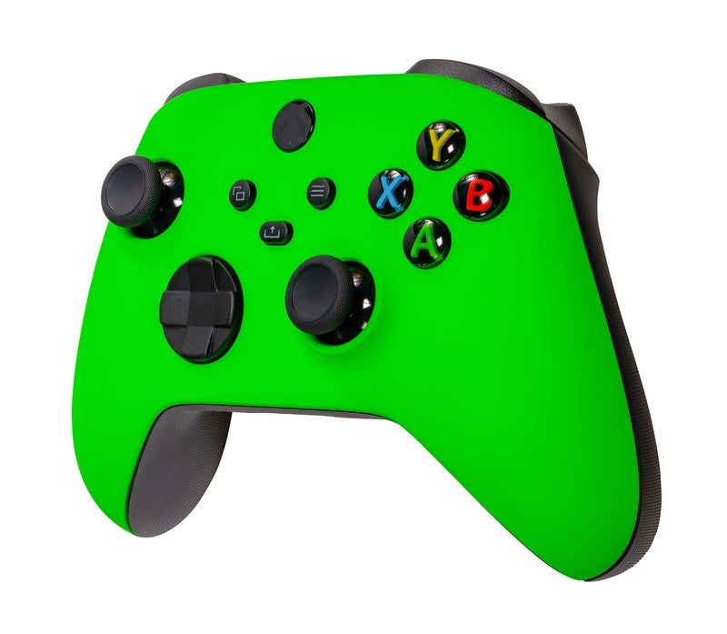 Crazy Controllerz Xbox One Series X S Custom Soft Touch Controller - Soft Touch Feel, Added Grip, Neon Green Color - Compatible with Xbox One, Series X, Series S - Image 2