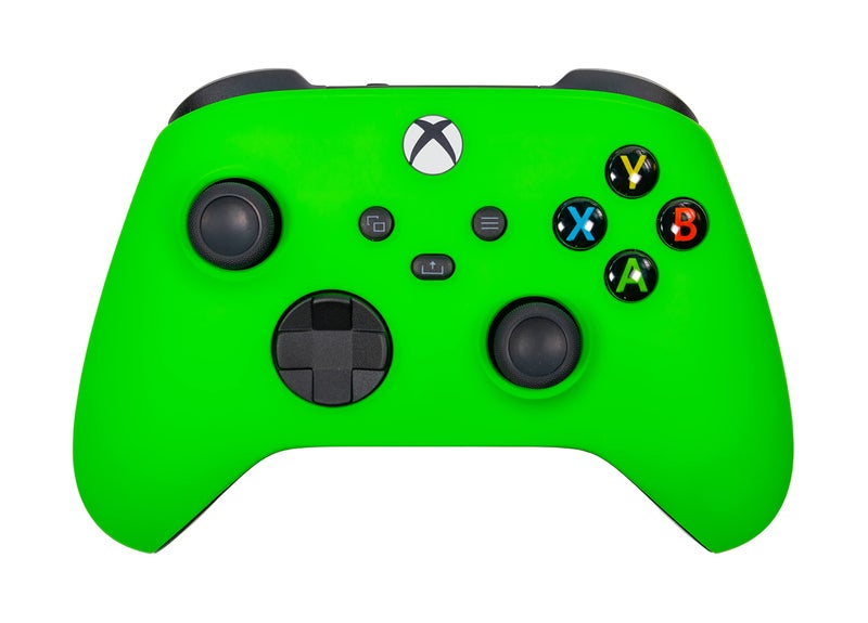 Crazy Controllerz Xbox One Series X S Custom Soft Touch Controller - Soft Touch Feel, Added Grip, Neon Green Color - Compatible with Xbox One, Series X, Series S - Image 1