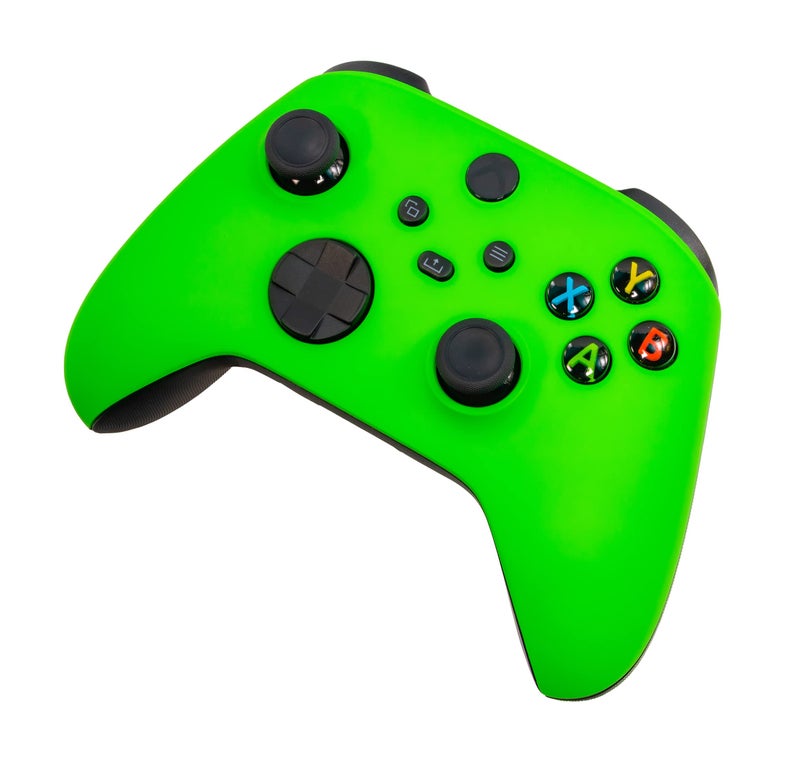 Crazy Controllerz Xbox One Series X S Custom Soft Touch Controller - Soft Touch Feel, Added Grip, Neon Green Color - Compatible with Xbox One, Series X, Series S - Image 4