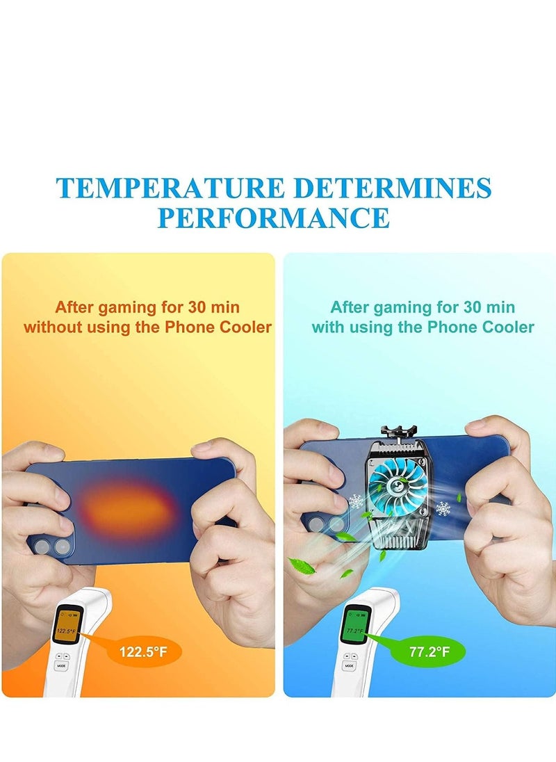 Generic Cell Phone Cooler USB Rechargeable Mobile Phone Radiator for Playing Games Watching Videos with LED Light Cooler Controller Compatible for Universal iPhone Android Smartphone  - Image 2
