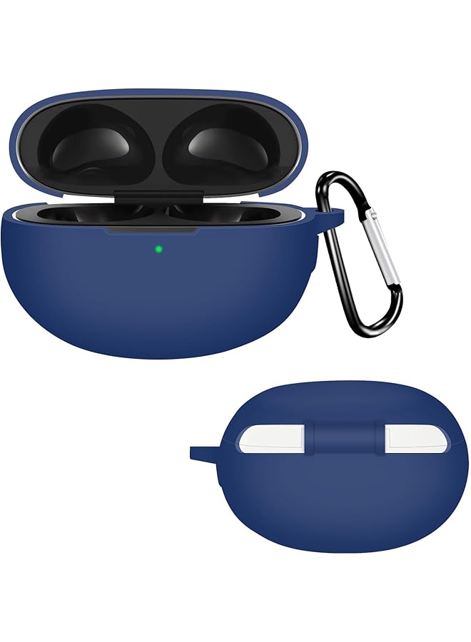 erorex For Realme Buds Air 6 Pro Silicone Case Soft Friendly Shockproof Cover With Carabiner Blue - Image 1