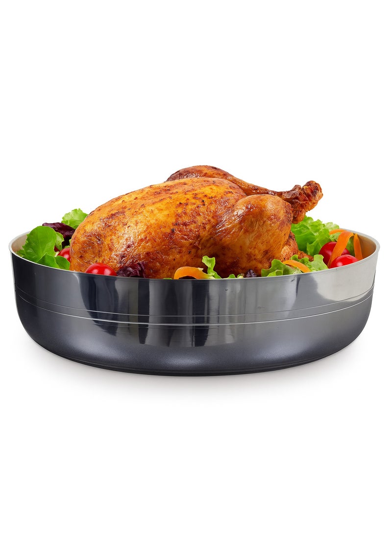 طقم صواني فرن من الألومنيوم مكون من 3 قطع - / 26/28/31 سم - صواني فرن مستطيلة وعميقة للخبز والتحميص واللازانيا والبسكويت والبراوني والبيتزا، متينة ومقاومة للصدأ، سهلة التنظيف وآمنة للاستخدام في غسالة الأطباق - Image 5