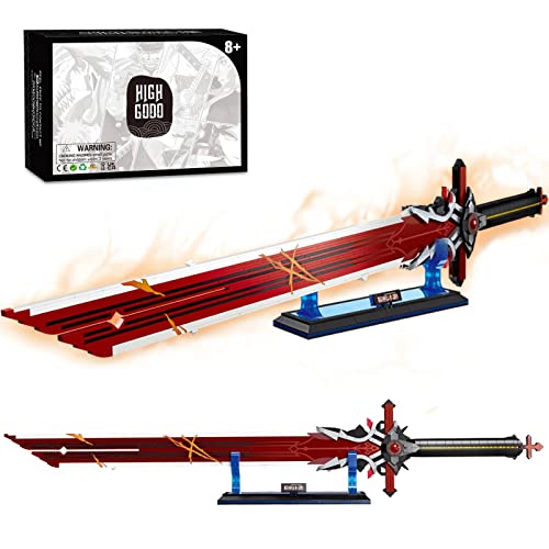 HIGH GODO Wolf Gravestone Sword Building Set, 41in Cosplay Anime Sword Set with Stand, Collection Model Toy Gift for Adults & Kids Ages 8+ (823 Pieces) - Image 1