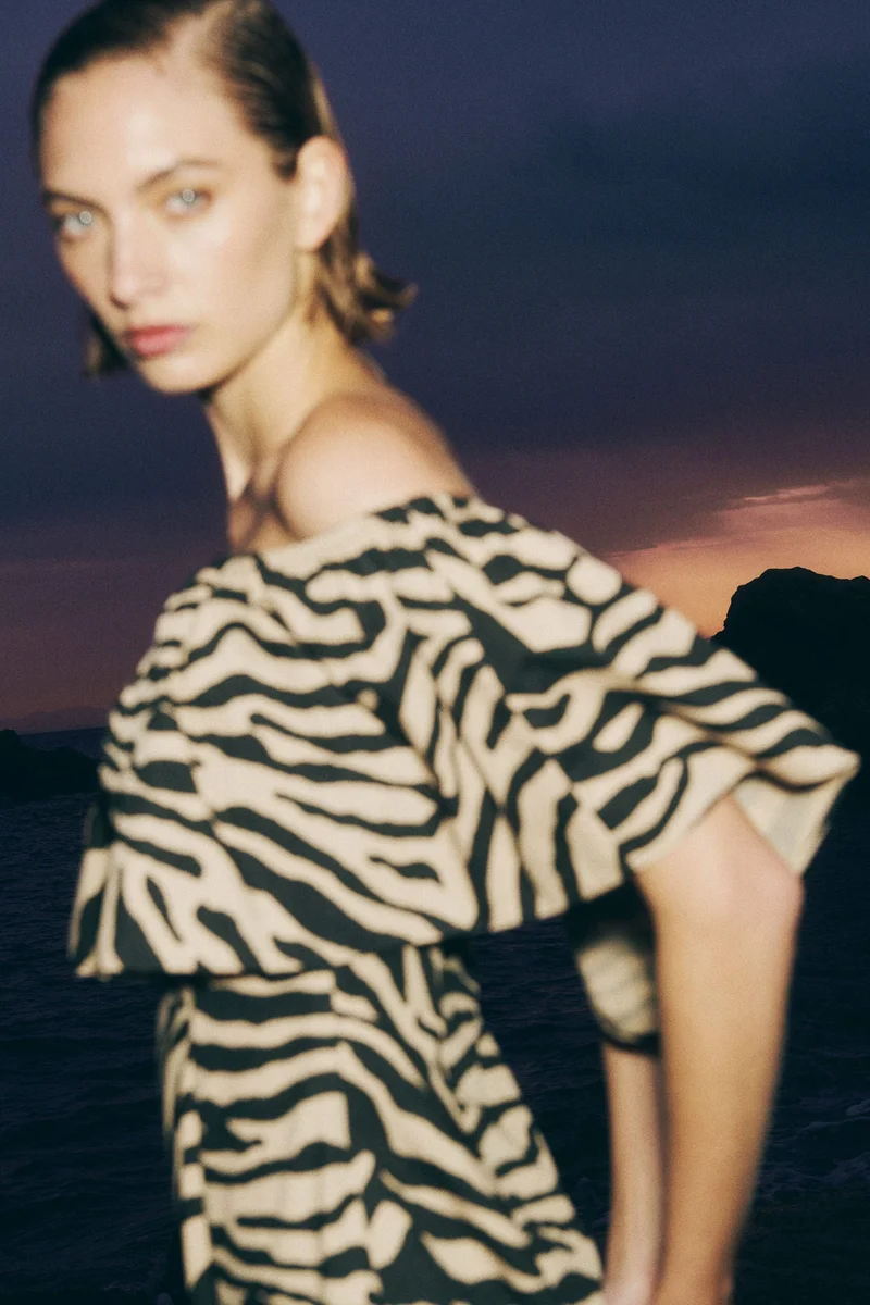 H&M Flounced off-the-shoulder dress