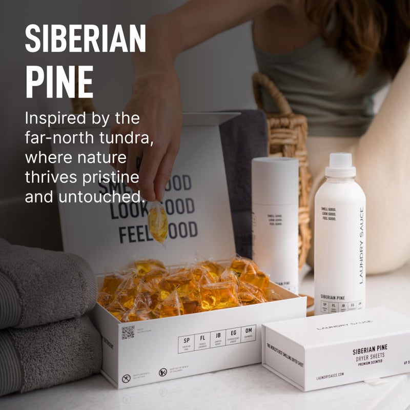 Laundry Sauce - Luxury Scented Laundry Detergent Pods & Scent Booster Bundle (Siberian Pine), Premium Laundry Washing Pods with High-End, Sophisticated Fragrances - Dye Free & HE Compatible - Image 2