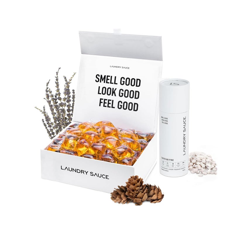 Laundry Sauce - Luxury Scented Laundry Detergent Pods & Scent Booster Bundle (Siberian Pine), Premium Laundry Washing Pods with High-End, Sophisticated Fragrances - Dye Free & HE Compatible - Image 1
