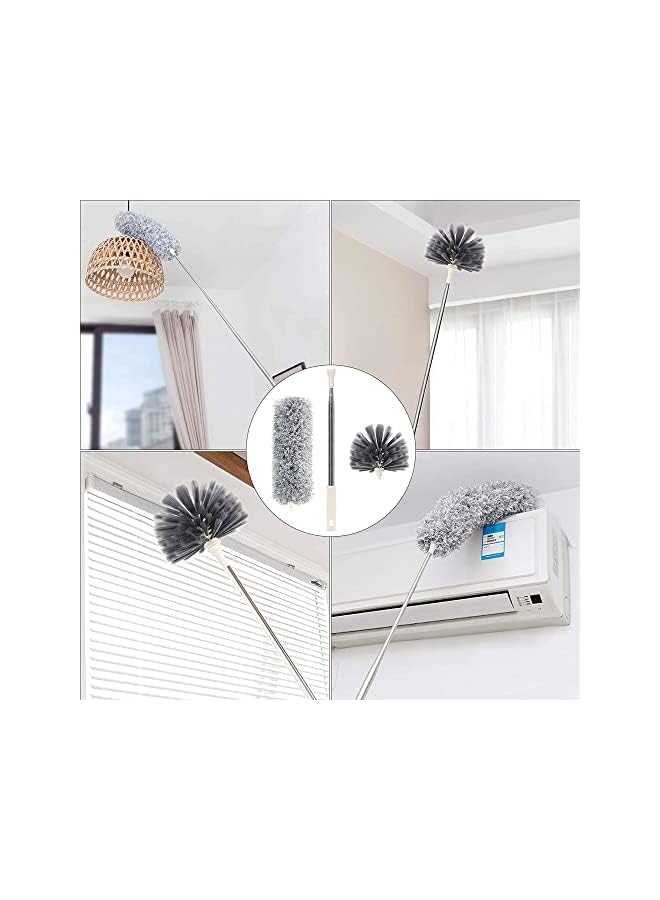 erorex Duster with Extra Long Extension Pole,Womdee Microfiber & Cobweb Double Replacement Heads Extendable Dusters for Cleaning High Ceiling Fan, Cars - Image 2