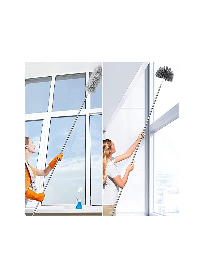 erorex Duster with Extra Long Extension Pole,Womdee Microfiber & Cobweb Double Replacement Heads Extendable Dusters for Cleaning High Ceiling Fan, Cars - Image 5