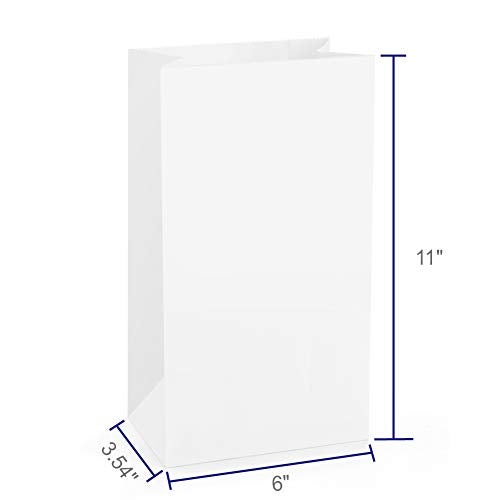 BagDream Paper Lunch Bags 6lb 100Pcs Kraft Bulk, Craft, Bread, White Snack Bags, 6x3.54x11 Inches Sack Lunch Bags - Image 2