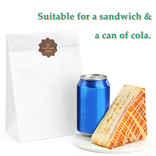 BagDream Paper Lunch Bags 6lb 100Pcs Kraft Bulk, Craft, Bread, White Snack Bags, 6x3.54x11 Inches Sack Lunch Bags - Image 3