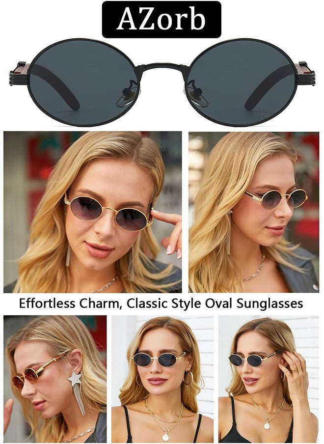 AZorb Oval Sunglasses Women Wooden Frame Round Lightweight Mens Womens Fashion Sun Glasses for UV400 Protection Shades  - Image 3