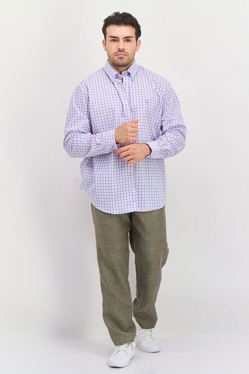 Tailorbyrd Men Regular Fit Embroidered Logo Long Sleeve Casual Shirts, Light Pink - Image 2