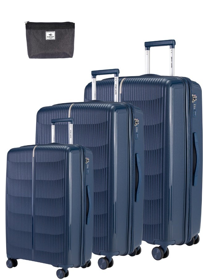 pierre cardin Pierre Cardin Unbreakable Luggage Set of 3, Expandable and Anti Theft Double Zipper Suitcase  - Image 1