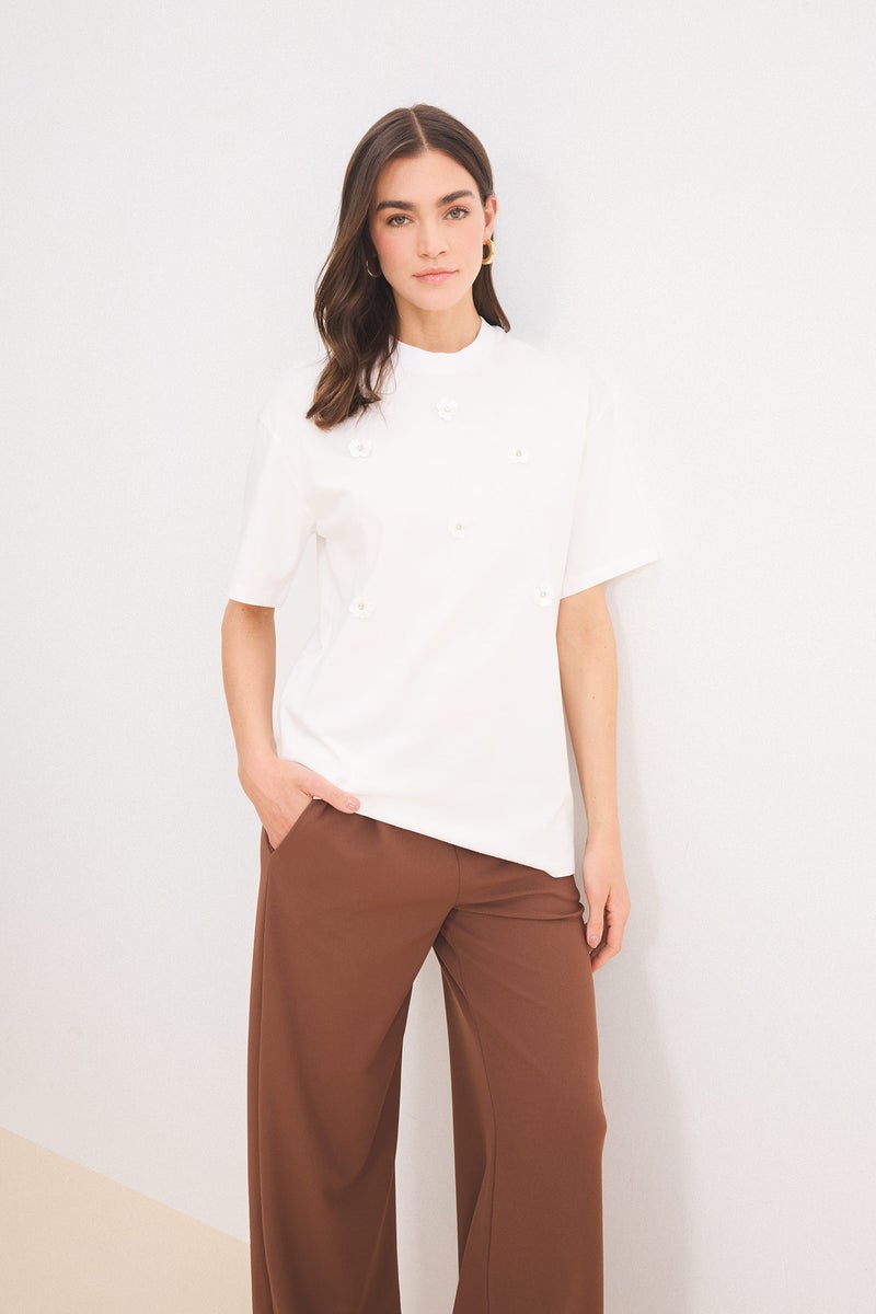 DeFacto Woman Relax Fit Crew Neck Short Sleeve Tunic - Image 1