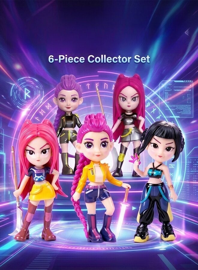 Joudiplay Hunter Doll Set, Demon Hunter Girls Group Figurine Set, Dolls and Figurines, 6-piece Girls Group Gift Set (e.g. Mei / Mira / Zoe) - Image 2