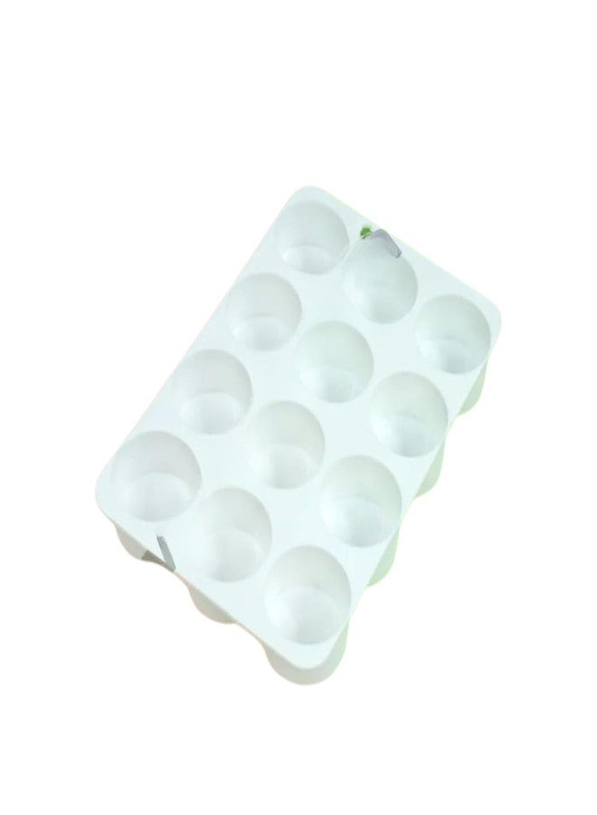 CAKE DECOR™ 12 Cavity Cylinder Shape Silicone Mould for Mini Cakes Chocolate Candy Jelly Soap and Resin Crafts Non-Stick Reusable Flexible Baking Tray Microwave and Freezer Safe - Image 1