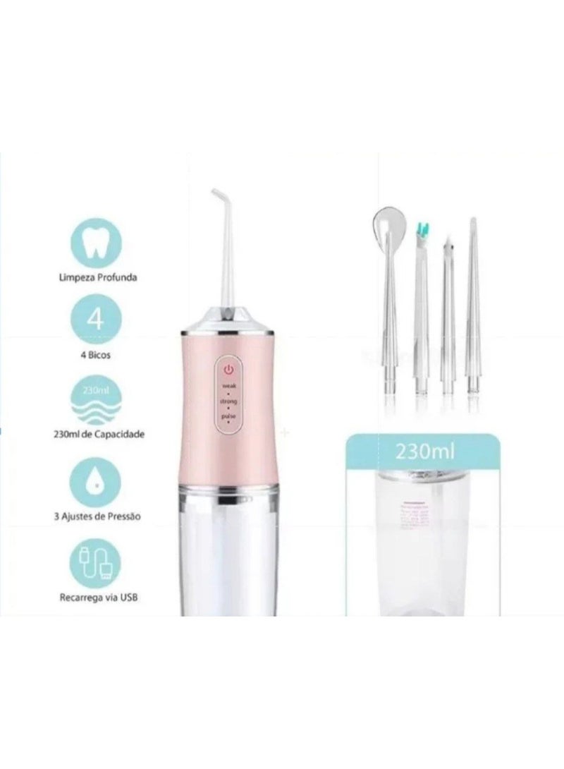 Portable Water Flosser for Teeth - Cordless Oral Irrigator with 3 Cleaning Modes & Large Water Tank, USB Rechargeable Dental Cleaner for Travel, Braces, and Gum Care - White - Image 4