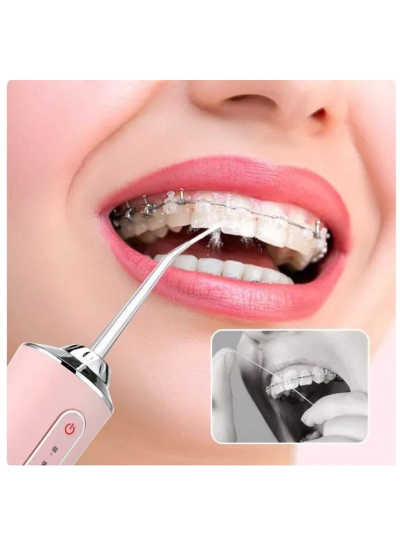 Portable Water Flosser for Teeth - Cordless Oral Irrigator with 3 Cleaning Modes & Large Water Tank, USB Rechargeable Dental Cleaner for Travel, Braces, and Gum Care - White - Image 2