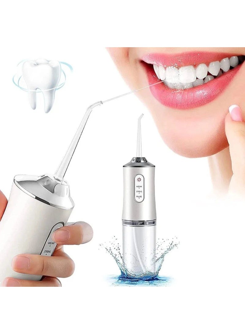 Portable Water Flosser for Teeth - Cordless Oral Irrigator with 3 Cleaning Modes & Large Water Tank, USB Rechargeable Dental Cleaner for Travel, Braces, and Gum Care - White - Image 3