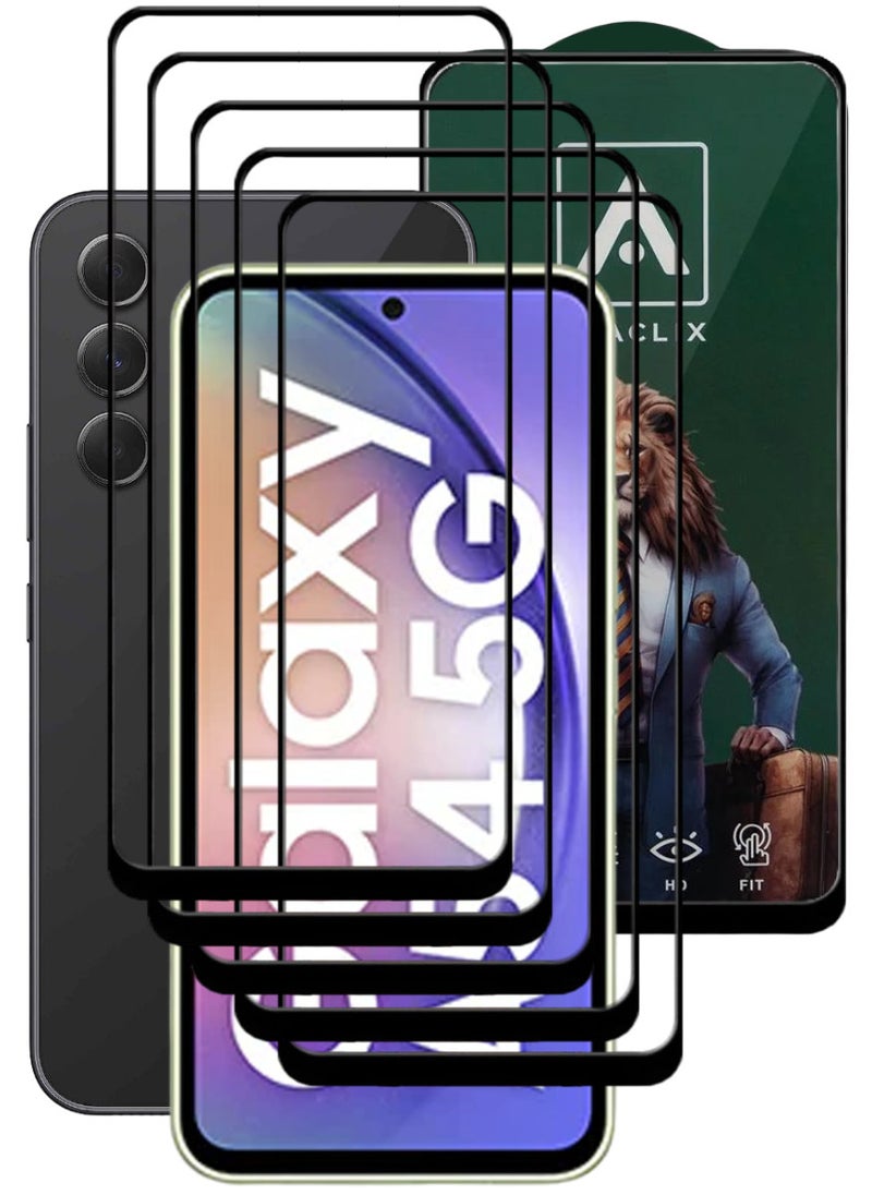 ACLIX 5 Pieces Antistatic ESD Dustproof Premium Quality High Definition Tempered Glass Screen Protector Designed For Samsung Galaxy A54 - Image 1