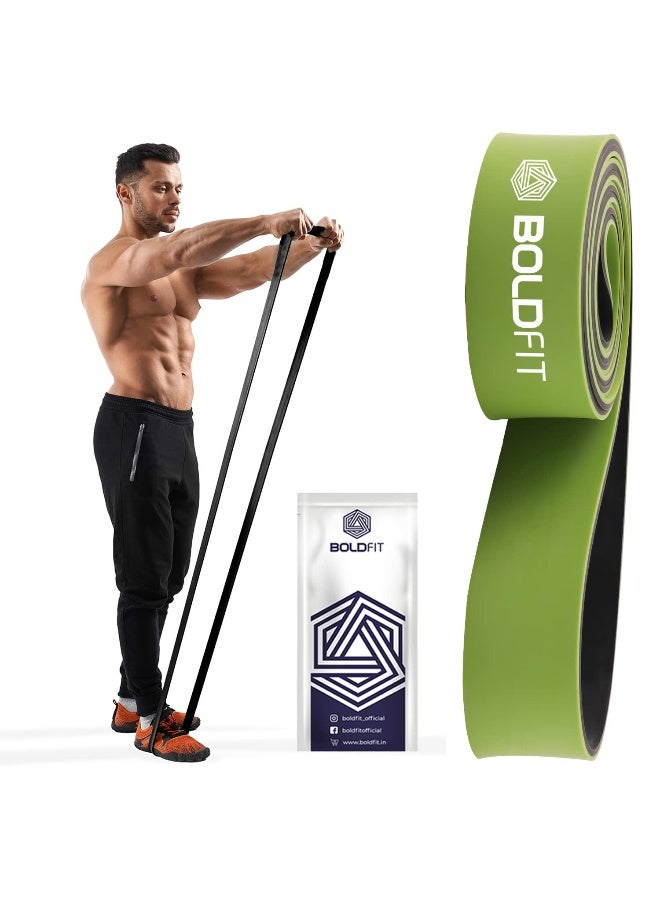 Natural Rubber Resistance Premium Bands for Workout Dual Color Premium Heavy Resistance Band for Stretching, Pull ups, Home Exercise Resistance Band for Gym - Green (40-60kg Resistance)