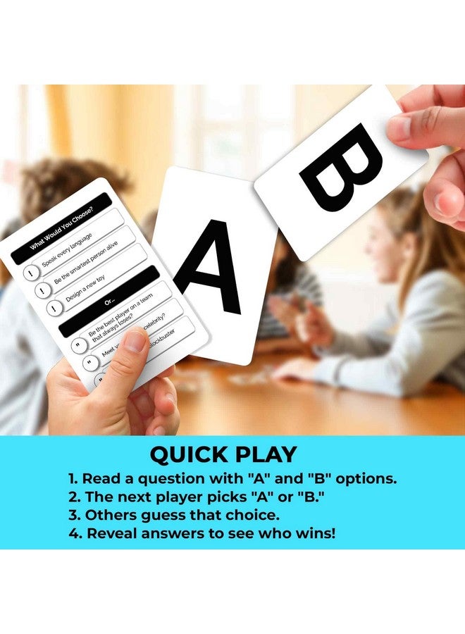 QUOKKA Board Game for 8-12 Year Olds - Original Edition - Family Card Game for Kids Ages 5-8 - What Would You Choose | Do Kids Rather? | Pick Your Answer | Get to Know You - Fun Game Night for Kid - Image 3