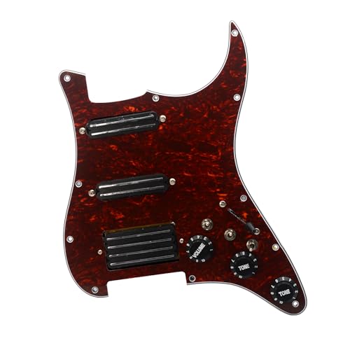 MAXCHEER SSHCoil Splitting Electric Guitar Pickguard Two Mini Humbucker ONE 4 Coil Pickup High Output9K9K18K Loaded Prewired Scratchplate Red Tortoise Shell SSH - Image 1