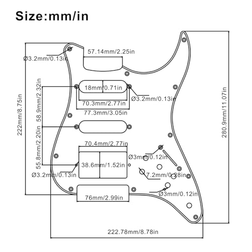 MAXCHEER SSHCoil Splitting Electric Guitar Pickguard Two Mini Humbucker ONE 4 Coil Pickup High Output9K9K18K Loaded Prewired Scratchplate Red Tortoise Shell SSH - Image 3