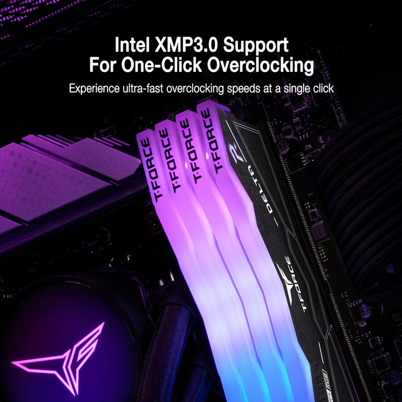 Team Group TEAMGROUP T-FORCE DELTA RGB DDR5 Ram 32GB (2x16GB) 6000MHz PC5-48000 CL30 Intel XMP 3.0 AMD Expo Compatible Desktop Memory Black FF3D532G6000HC30DC01 - Image 3