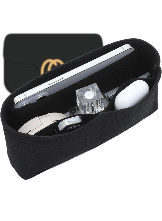 OAikor Felt Small Insert Purse Organizer with Zipper, Black, S - Image 1