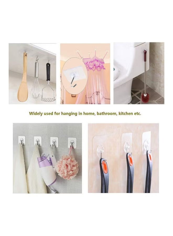 20-Piece Heavy Duty Wall Hooks Transparent 6cm - Image 2