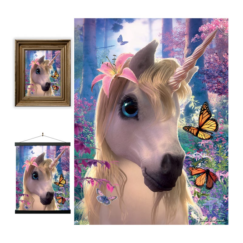 3D Livelife Lentical Wall Art Prints - لطيف يونيكورن من Deluxebase. ملصق الخيال ثلاثي الأبعاد غير مؤلف. ديكور الجدار المثالي. العمل الفني الأصلي مرخص من الفنان الشهير ديفيد بينفوند - Image 1