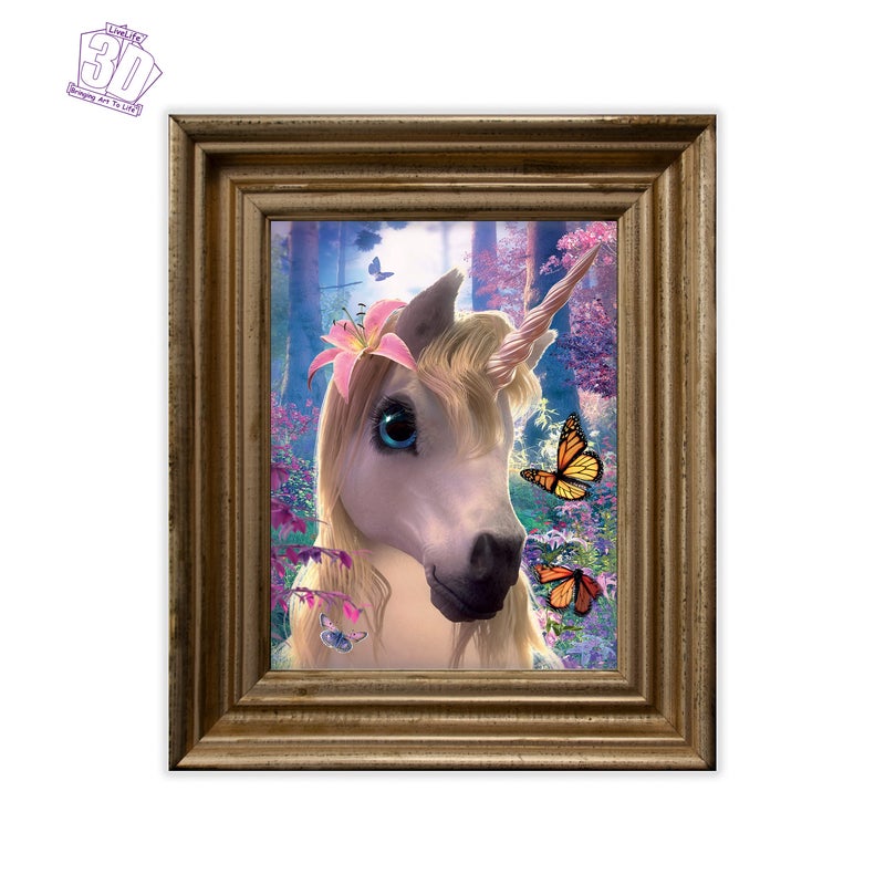 3D Livelife Lentical Wall Art Prints - لطيف يونيكورن من Deluxebase. ملصق الخيال ثلاثي الأبعاد غير مؤلف. ديكور الجدار المثالي. العمل الفني الأصلي مرخص من الفنان الشهير ديفيد بينفوند - Image 4