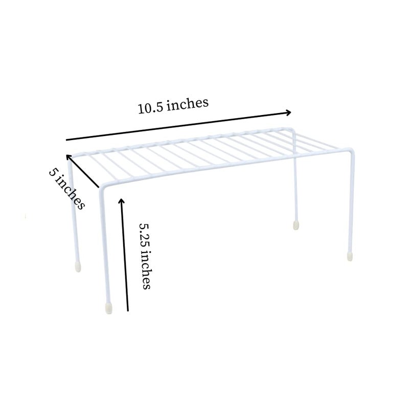 Evelots Wire Rack Cabinet Shelf Organizer -2 Pack Sturdy Metal Cabinet Riser Shelf - Double Space-Great for Kitchen, Freezer, Pantry -Rustproof - Image 4
