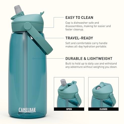 CamelBak Thrive Flip Straw Water Bottle Easy Sip Design for Everyday Hydration and Travel 32oz Cove - Image 3