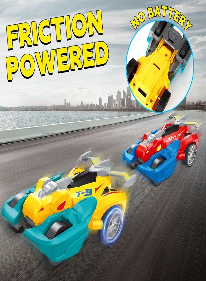 365park Dinosaur Monster Truck Toys for Ages 3-4, Collision Transforming Toys Cars, 2 Pack Push and Go Vehicles Kids Toy for 3 4 5 6 Year Old Boys Girls, Easter Christmas Birthday Gifts for Toddler Age 3+ - Image 5