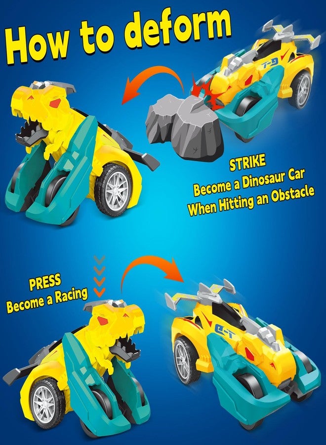 365park Dinosaur Monster Truck Toys for Ages 3-4, Collision Transforming Toys Cars, 2 Pack Push and Go Vehicles Kids Toy for 3 4 5 6 Year Old Boys Girls, Easter Christmas Birthday Gifts for Toddler Age 3+ - Image 3
