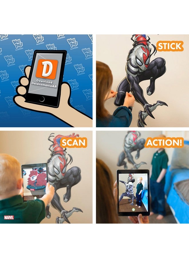 Wall Palz Marvel Venomized Spider-Man Wall Decals - Spider-Man Wall Decal - with 3D Augmented Reality Interaction - 27" Tall Venom Symbiote Peel and Stick Room Decor - Image 3