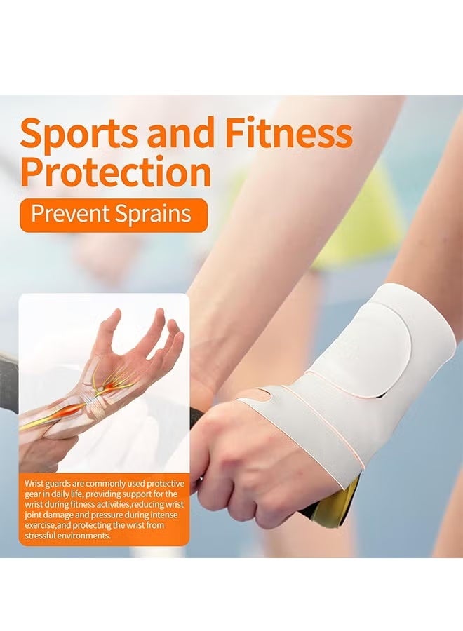 Lemon 2 PCS Ultra Thin Wrist Brace for Carpal Tunnel, Massage with Raised Spots Elastic Wrist Wraps for Arthritis and Tendonitis, Wrist Straps Support, Pain Relief, Compression and Support for Fitness Enthusiasts (Beige Orange) - Image 2