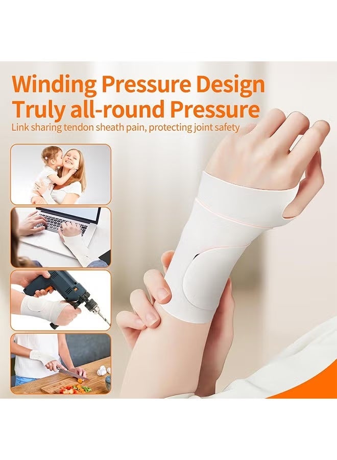 Lemon 2 PCS Ultra Thin Wrist Brace for Carpal Tunnel, Massage with Raised Spots Elastic Wrist Wraps for Arthritis and Tendonitis, Wrist Straps Support, Pain Relief, Compression and Support for Fitness Enthusiasts (Beige Orange) - Image 5