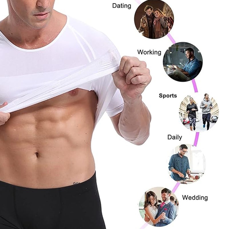 SLIM'N LIFT Slim ’N Lift Men’s Slimming Body Shaper Vest White S – Tummy Control & Posture Enhancer - Image 3