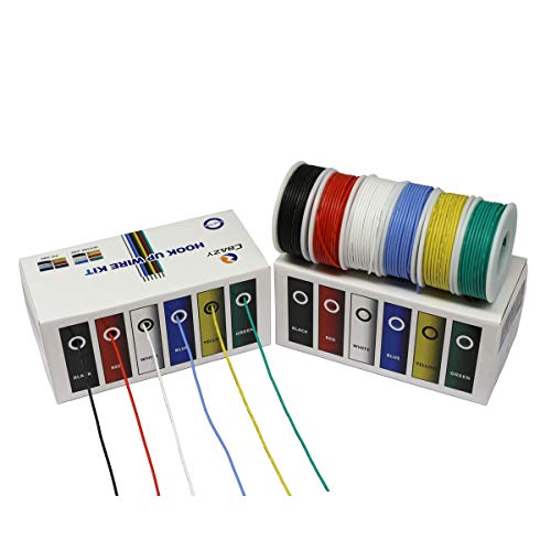 CBAZY 22 Gauge Flexible Silicone Wire Hook Up Kit - 6 Colors, 19.6 Feet Each, 22 AWG Stranded Electric Wire - Image 1