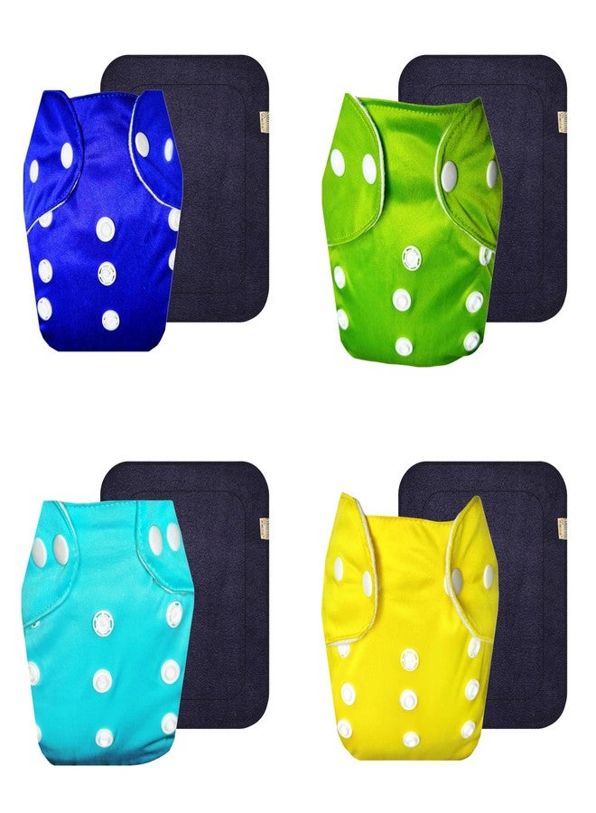 Dumbledo Lite Cloth Diaper with Black Insert (Pack of 4) | Hypoallergenic | Breathable | Easy to Clean | All-Day Wear | 3 Months - 2 Years | Unisex Baby - Image 1