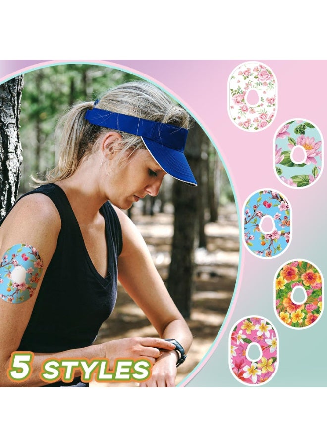 SYOSI 25 Pcs Adhesive Patch for Dexcom G7, Sweatproof Colorful Floral Pre-Cut Glucose Monitor Protection Tape, Variety Pack for CGM - Image 2