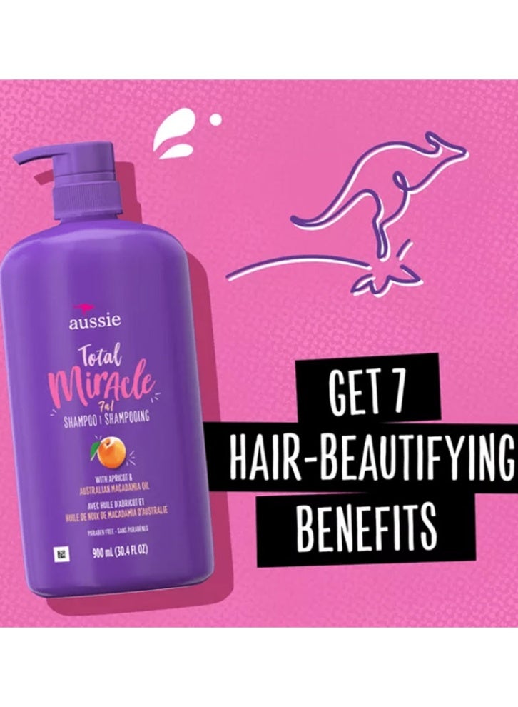 Aussie Total Miracle 7 in 1 Shampoo with Apricot & Macadamia Oil - 900 ml - Image 2