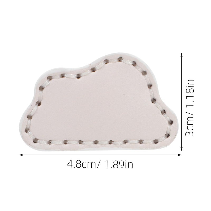 Cloud Shaped Cabinet Knobs Brass Drawer Pulls With White Leather 2 Pieces Nursery Furniture Handles - Image 3