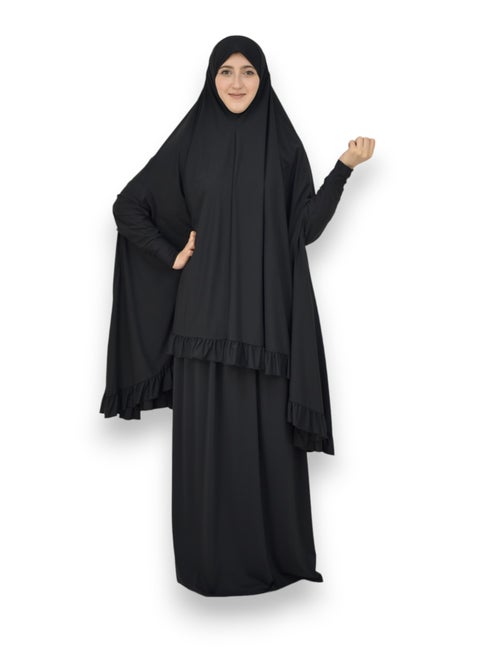 Two Piece Islamic prayer dress women with sleeve - Prayer Clothes for Women - Prayer Abaya For women - Jilbab 2 piece, Umrah essentials for women - Prayer set