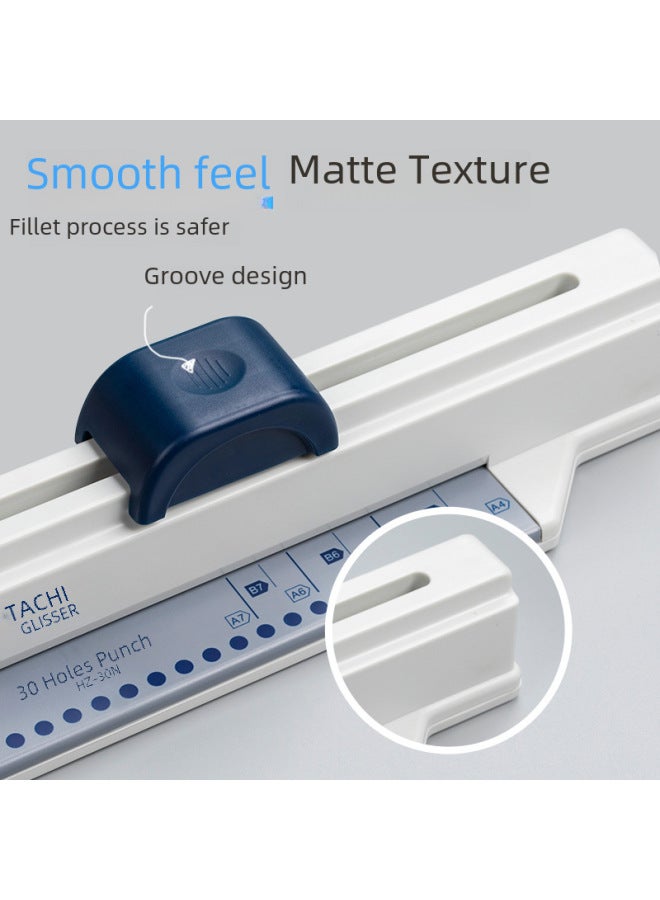 Tachi Handheld Hole Puncher 30 Hole Hand Push Multifunctional Coil Student Stationery Test Paper Office Bill Puncher - Image 3