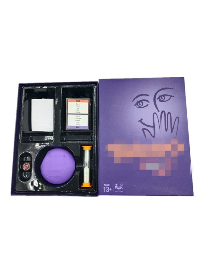 English Card Taboo Adult Taboo Game Hourglass Timing Desktop Party Multiplayer Game Board Game-Color:Purple